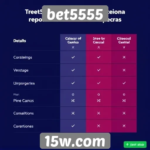 Comparativo entre Bet5555 e concorrentes no setor