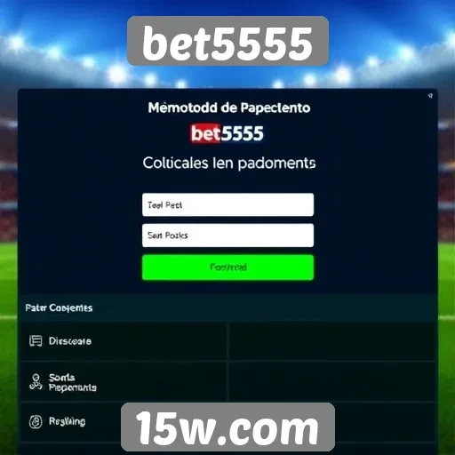 Comparação de métodos de pagamento no site bet5555